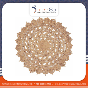 Produits les plus vendus Tapis ronds en jute biologique de qualité supérieure Ensemble de tapis en jute brodés à la main Utilisation pour le salon et la chambre à coucher - Product Image 2