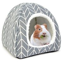 Mignonne maisonnette cachette en polyester pour hamsters, cochons d'Inde, lapins nains, hérissons et furets - Habitat douillet et chaud pour petits animaux