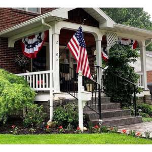 Guirlande de drapeaux américains plissés 3x6 pieds, lot de 6, avec étoiles brodées, pour extérieur, jardin, pelouse, cérémonies commémoratives - Product Image 2