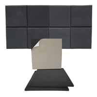 Panneaux de rembourrage mural en mousse noire haute densité Khampa, lot de 8, 20"x20"x2", réduction du bruit, protection contre les impacts, enclos de golf intérieur