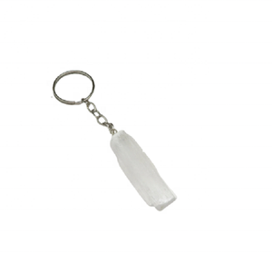 พวงกุญแจคริสตัลหินดิบ Selenite พวงกุญแจจีนหินธรรมชาติผู้ถือกุญแจของขวัญสําหรับผู้หญิงพวงกุญแจจํานวนมากขายส่ง - Product Image 2