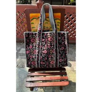 Grand sac imprimé à la main en velours matelassé pour femmes, sacs de soirée - Product Image 3