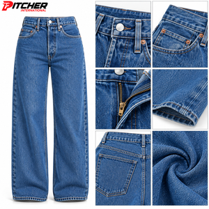 OEM womens denim Straight jeans Vintage wash jeans Private Label Supplier for US Boutique Brands Bulk - Product Image 6