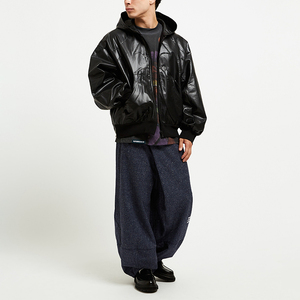 Veste en cuir de moto à fermeture éclair irrégulière de conception personnalisée OEM Veste en cuir coupe-vent imperméable de grande taille de qualité supérieure - Product Image 4