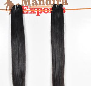 Extensiones de cabello humano indio Temple sin procesar 100%, paquetes vírgenes crudos, cutícula alineada, Color Natural, cabello humano de onda recta - Product Image 3