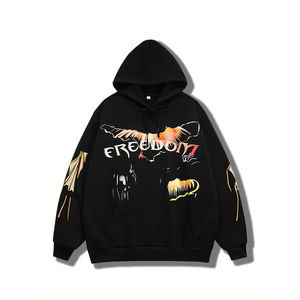 2025 High Quality Customization Graphic Screen Printed <b>Hoodies</b> <b>Men</b> <b>Thick</b> Heavy basics cotton blended Print Cropped Hoodie <b>Men</b> - Product Image 1