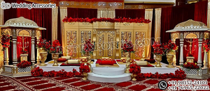 เวทีงานเลี้ยงฉลองแต่งงานแบบยิวและอินเดีย สหรัฐอเมริกา งานแต่งงานแบบเอเชีย เวทีสี่เสา งานแต่งงานสไตล์บอลลีวูด ชุดตกแต่งเวทีงานแต่งงาน ฟลอริดา - Product Image 4