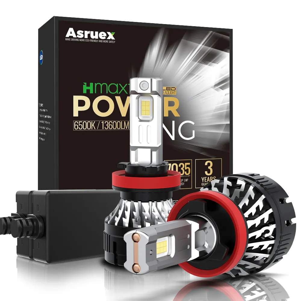 Asruex – ampoule de phares de voiture universelle haute puissance 180W 13600LM lumineuse H1 9005 9006 H11 H7 LED phare H4