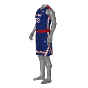 Uniformes de basket-ball de haute qualité pour adultes Kits de basket-ball originaux personnalisés Uniforme de basket-ball avec logo imprimé par sublimation pour hommes - Product Image 5