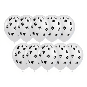 Ballons de fête en latex blancs avec empreintes de pattes de chien, 12 pièces, décorations de fête - Product Image 2