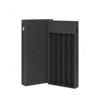 Boîte en carton noir et blanc mince de 145 mm, bouton-poussoir, pré-emballage, boîte à rouleaux, imperméable, écologique, papier d'art