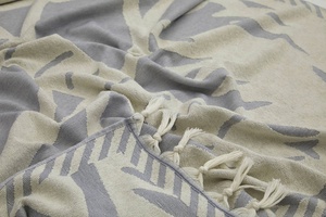ผ้าขนหนู Island Turkish Terry ลายปาล์มแจ็คการ์ด สีฟ้า ขนาด 36x66 นิ้ว - Product Image 4