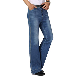 Jeans pour homme en denim vintage personnalisé de qualité supérieure, style baggy, tendance streetwear, hip-hop, denim délavé clair, coupe évasée - Product Image 4