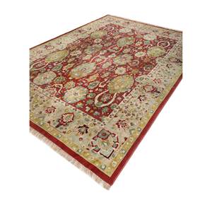 Tapis Aalam Jaipur US vert noué à la main en laine, grand tapis rectangulaire Pae-5557 à motif médaillon pour couloir et salon - Product Image 2