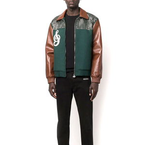 OEM Wholesale Custom Logo Embroidery Eco-Friendly Waterproof Winter Vintage Varsity <b>Jacket</b> with Polyester/Cotton Sleeve for Men - Product Image 2