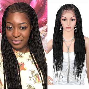 <span class=keywords><strong>Jennifer</strong></span> – perruque Lace Front Wig synthétique tressée à trois brins pour femme noire, nouvelle marque grise 2 Style indien - Product Image 1