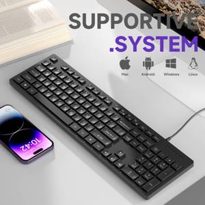 5 sao xem xét <span class=keywords><strong>CE</strong></span> <span class=keywords><strong>ROHS</strong></span> cấp giấy chứng nhận 1.5m 1.8M USB Bàn phím có dây cho máy tính xách tay & Máy tính để bàn văn phòng kinh doanh - Product Image 2