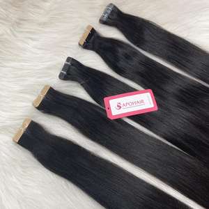 Cinta de pelo crudo vietnamita 100% al por mayor-en extensión virgen suelta onda profunda estilo de color natural-atractivo - Product Image 4