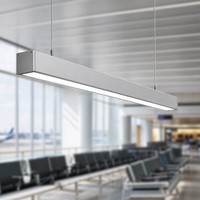 Luminaire suspendu linéaire LED en aluminium de 1200 mm pour salon d'attente d'aéroport, 6000K, intensité variable, lampe de plafond pour terminal