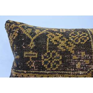 Coussin en laine patchwork Kantha or vintage 16x24 pouces coussin tissé brodé de fleurs carré 18x18 pouces coussin décoratif imprimé - Product Image 2