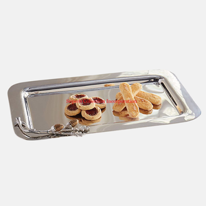 Admirable Design Godinger Argent Plaqué Plateau De Service Designer Poignée pour La Restauration Alimentaire Snack Serveur Plateau Fournitures En Gros - Product Image 2
