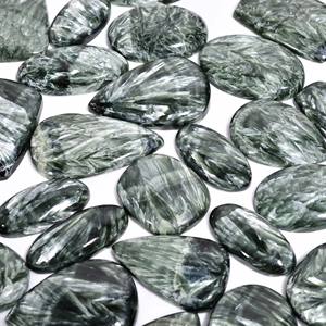 Cabochon de pierres précieuses en vrac de séraphinite naturelle Vente en gros en lot Mélange de formes et de pierres précieuses naturelles fines Fabrication de bijoux - Product Image 4
