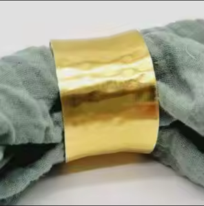 Top indien de haute qualité écologique porte-anneau de serviette en métal doré Design Simple serviettes de Table en bois pour Stock de restaurant - Product Image 2