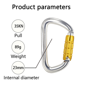 Tùy Chỉnh Mới Anodized 35KN Nhôm 7075 Leo Núi Carabiner 3T Twist Khóa Móc Cho Khai Thác Mỏ Và Mùa Thu Bắt giữ - Product Image 3