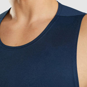 Camiseta sin mangas de talla grande para hombre, Camiseta deportiva de entrenamiento para correr, logotipo personalizado, atlética, gimnasio, Fitness, sin mangas, transpirable, de punto para el día a día - Product Image 6