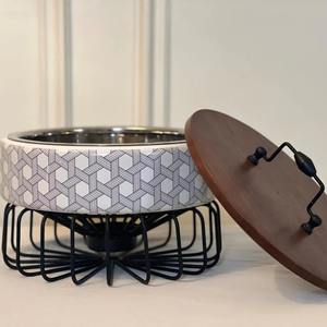 Cacerola blanca con tapa marrón, plato elegante para servir comida caliente para el hogar, cocina, mesa de comedor, boda y uso en eventos festivos - Product Image 2