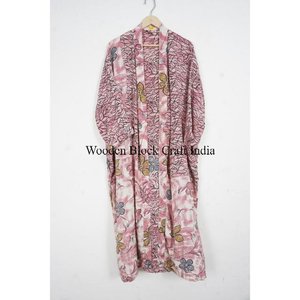 Kimono de Seda Largo, Elegante y de Lujo, Hecho a Mano, para Mujer, de Alta Calidad, con Parches Vintage, Talla Única, Ropa de Dormir - Product Image 4