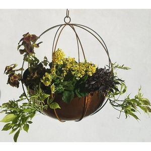 Metal <b>Hanging</b> Planter with <b>Chain</b> and Rope for Balcony Indoor Outdoor Garden Use Perfect for Flower Pot Display - Product Image 1