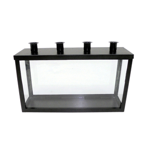 Metal hecho a mano personalizado al por mayor hierro RectangleTray Adviento portavelas Color gris para decoración de Navidad a granel - Product Image 5