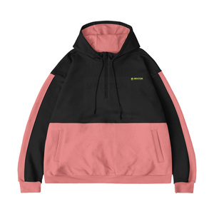Sweat à capuche à fermeture éclair sur le côté pour homme, sur mesure, streetwear, lourd, deux tons, contraste de couleurs, fabricant de vêtements en gros - Product Image 1