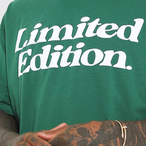 Unisex Custom Logo Oversize T-<b>Shirt</b> High Quality 100% Cotton Drop Shoulder Heavyweight Jersey Half Sleeve Length Plus Size - Product Image 5