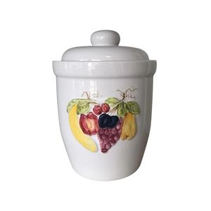 Rumtopf 5L White <b>Jar</b> with Colorful Decoration - Product Image 1