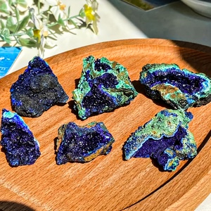 Vendita all'Ingrosso di Cluster di Cristalli Naturali di Azurite Blu, Esemplari Minerali Verdi, Artigianato in <span class=keywords><strong>Cristallo</strong></span> per Decorazione - Product Image 3