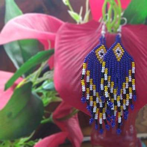 Pendientes de Gota Hechos a Mano con Cuentas de Crochet Multicolores, Joyería de Moda para Mujer, Perla con Forma de Flor para Boda Ortodoxa - Product Image 3