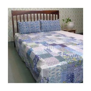 Edredón de algodón orgánico con estampado de bloque de mano, diseño bohemio ecológico, tamaño doble, Kantha, Patchwork, Reversible, suave y tradicional - Product Image 5