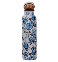 Bouteille d'eau de luxe en alliage d'aluminium 32 oz finition antique avec couvercle mousqueton, écologique, unisexe, pour extérieur, yoga, bureau, coffret cadeau