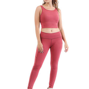 En Stock, Hecho en Pakistán, Conjunto de Yoga para Mujer, Ropa Casual, Logotipo Frontal Sólido, 2 Piezas, Secado Rápido, Transpirable, Precio Bajo - Product Image 6