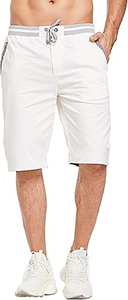 Pantalones cortos para hombre, pantalones cortos de playa de verano en un estilo informal clásico con cordón, cintura elástica y bolsillos, pantalones cortos para correr - Product Image 4