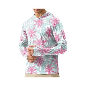 Personalizado bajo MOQ sublimación Impresión de secado rápido poliéster rendimiento pesca Sudadera con capucha UPF 50 camisa de pesca con capucha - Product Image 2