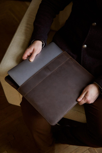Housse pour ordinateur portable en cuir pleine fleur de qualité supérieure Protection intérieure souple pour les hommes d'affaires de bureau Utilisation d'étude de voyage - Product Image 5