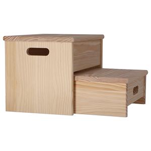 Sgabello a 2 Gradini WELL HOME con Finitura Non Verniciata 35x25x20 cm per Uso Domestico o in Ufficio - Product Image 5