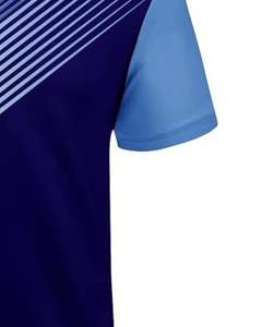 Camiseta Polo Personalizada para Hombre, Azul Claro y Azul Marino con Rayas Degradadas, Manga Corta, Cuello con Botones, Corte Ajustado Informal, Top de Verano - Product Image 5