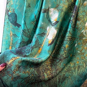 New Print Pure Silk <b>Scarf</b> for Women Luxury Designer Inspired Plain Silk Lightweight Neck Wrap USA Style Soft Touch <b>Scarf</b> - Product Image 6