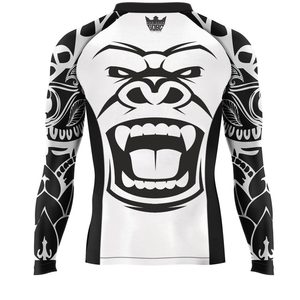 Camiseta blanca de manga larga Rash Guard Kickboxing Equipo de entrenamiento de alta calidad y ropa deportiva para correr - Product Image 5