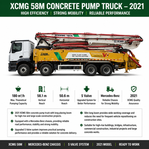 Camión Bomba de Concreto <span class=keywords><strong>Mercedes</strong></span>-<span class=keywords><strong>Benz</strong></span> 58m Usado de 2021 con Válvula S Mejorada para Construcción - Product Image 3