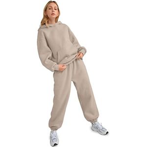 ชุดเสื้อกางเกงวอร์มทรงหลวมสำหรับผู้หญิงแฟชั่นฤดูหนาว2ชิ้นโอเวอร์ไซส์ออกแบบได้ตามต้องการฤดูใบไม้ร่วงฤดูหนาว - Product Image 5